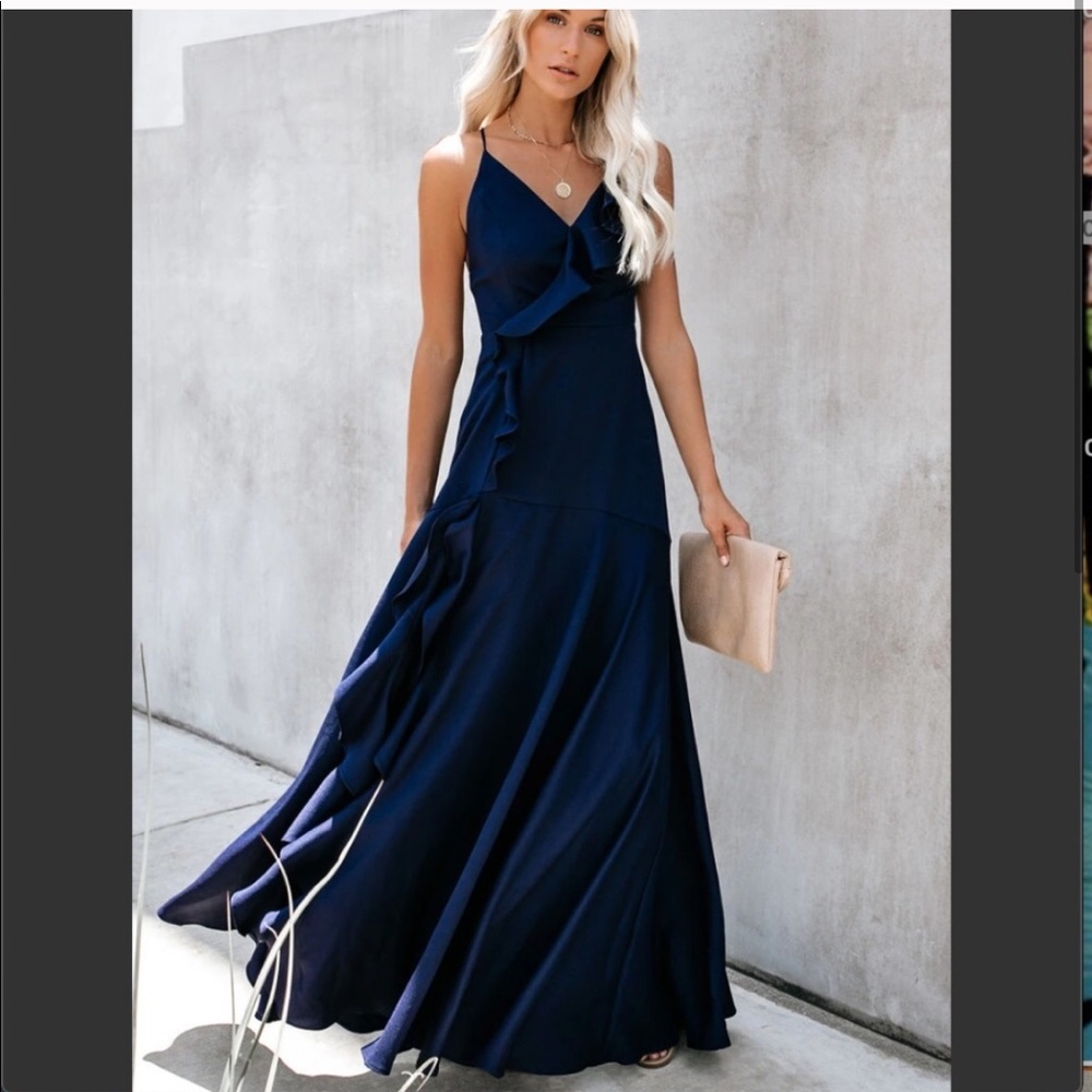 Navy floor length gown/maxi